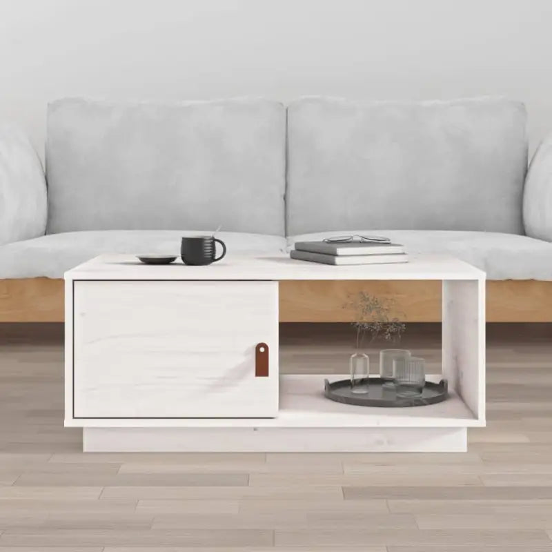 Houten salontafel van massief grenenhout voor een elegante uitstraling - Wit / 1 - Salontafels