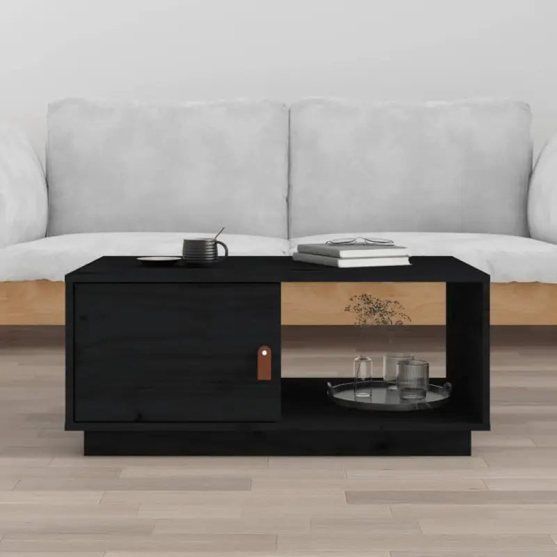 Houten salontafel van massief grenenhout voor een elegante uitstraling - Zwart / 1 - Salontafels