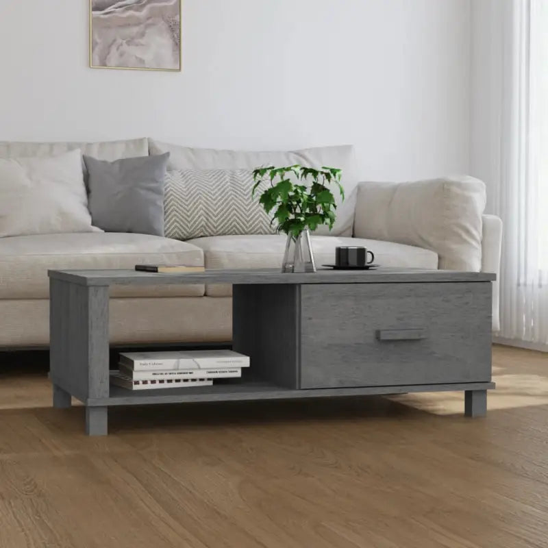 Houten salontafel van massief grenenhout voor een stijlvolle woonkamer - Donkergrijs / 1 - Salontafels