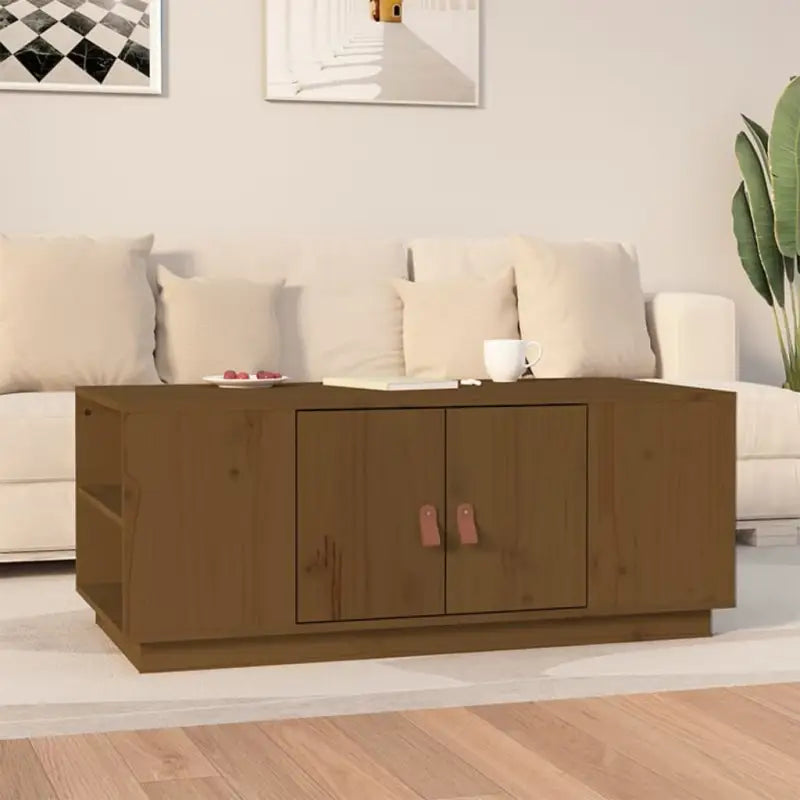 Houten salontafel van massief grenenhout voor een verfijnde uitstraling - Honingbruin / 1 - Salontafels