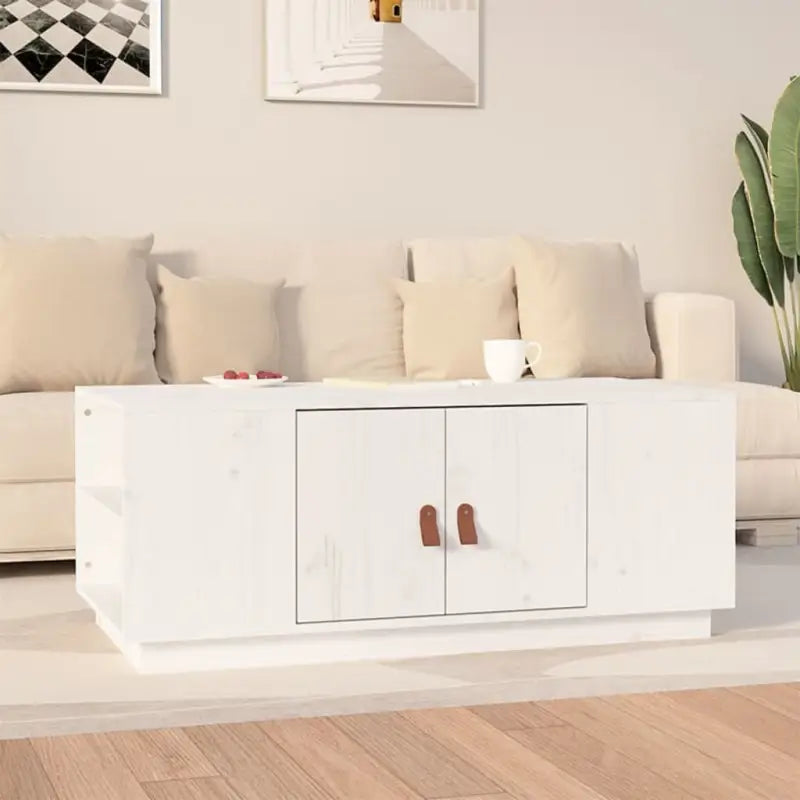Houten salontafel van massief grenenhout voor een verfijnde uitstraling - Wit / 1 - Salontafels