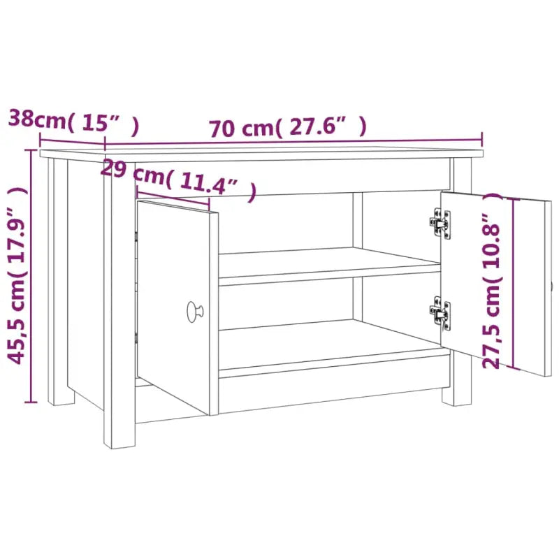 Houten schoenenkast van massief grenenhout voor nette schoenen opberging - Wit / 1 - Schoenenrekken