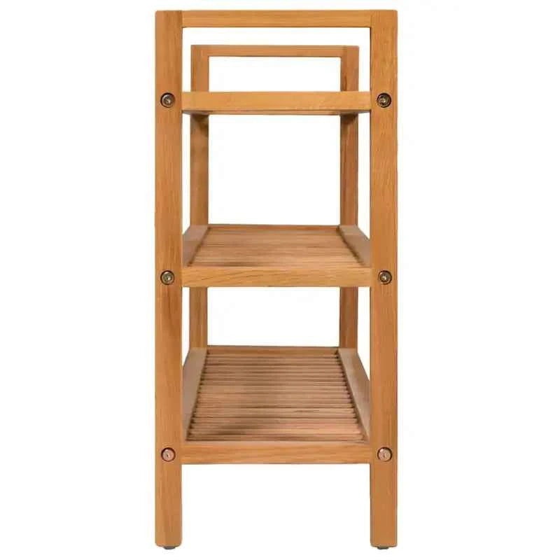 Houten schoenenrek van massief eikenhout met rustieke stijl