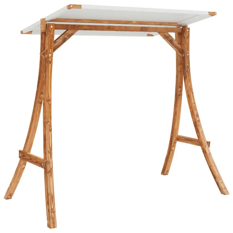 Houten schommelbank met luifel van massief vurenhout met teak afwerking - Schommelbanken