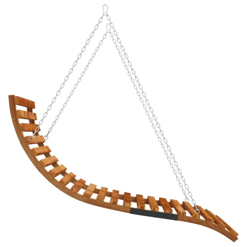 Houten schommelbank met luifel van massief vurenhout met teak afwerking - Schommelbanken