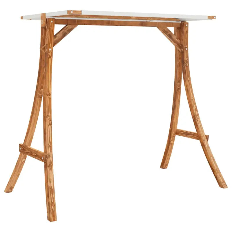 Houten schommelbank met luifel van massief vurenhout met teak afwerking - Schommelbanken