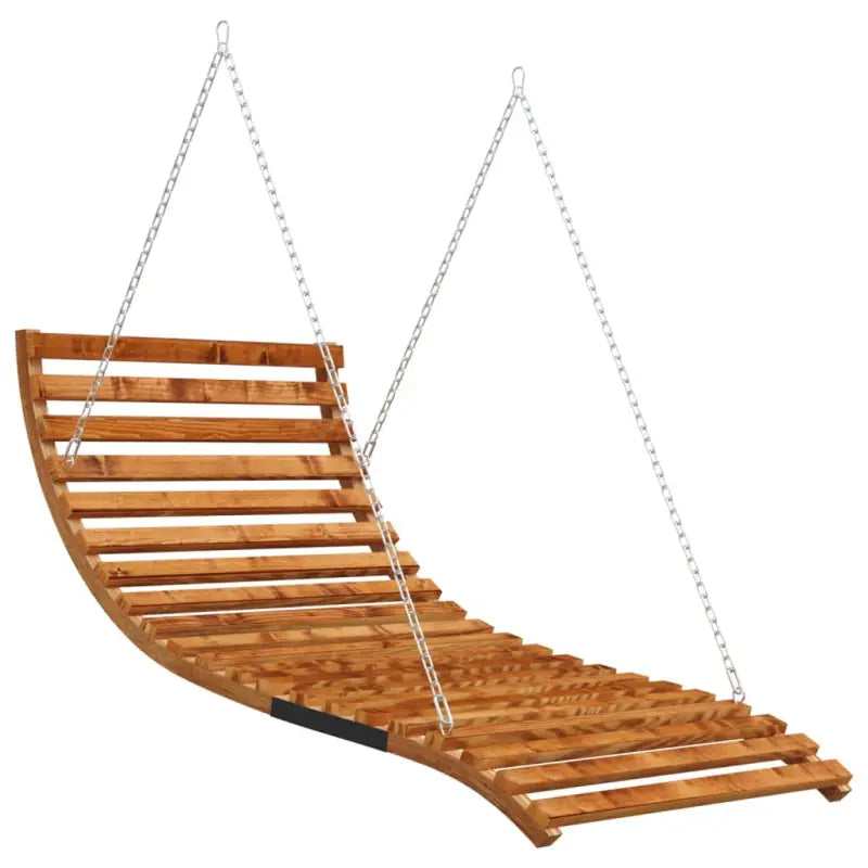 Houten schommelbank met luifel van massief vurenhout met teak afwerking - Schommelbanken
