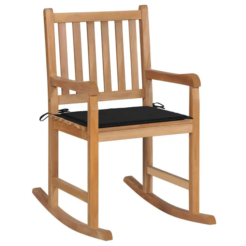 Houten schommelstoel voor binnen en buiten de perfecte keuze fijn geschuurd - Zwart / 1 - Tuinstoelen