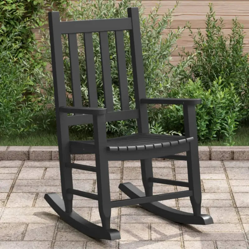Houten Schommelstoel voor Buiten met Stevige Populierenhouten Frame - Zwart / 1 - Schommelstoelen