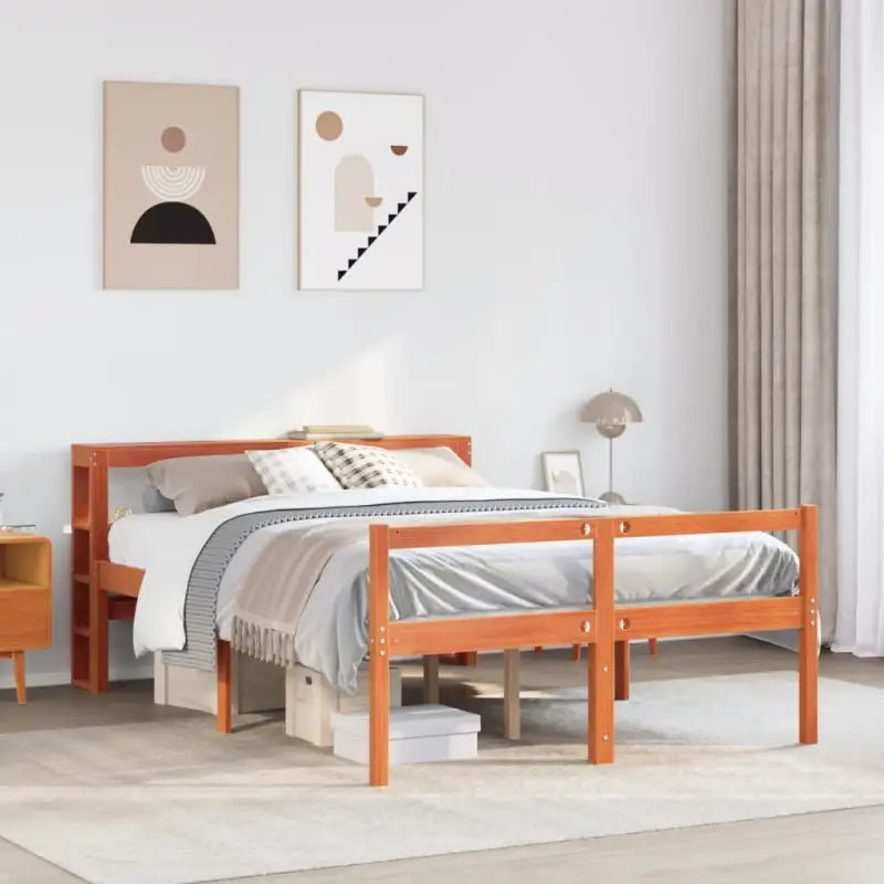 Houten seniorenbed van massief grenenhout voor een goede nachtrust - Wasbruin / 120 x 200 cm - Bedden & bedframes