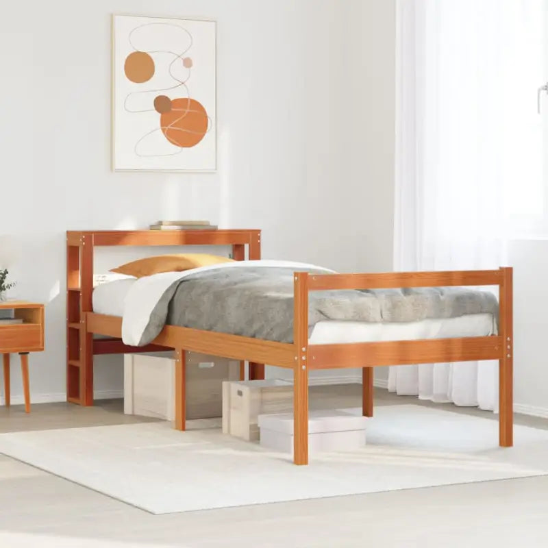Houten seniorenbed van massief grenenhout voor een goede nachtrust - Wasbruin / 75 x 190 cm - Bedden & bedframes