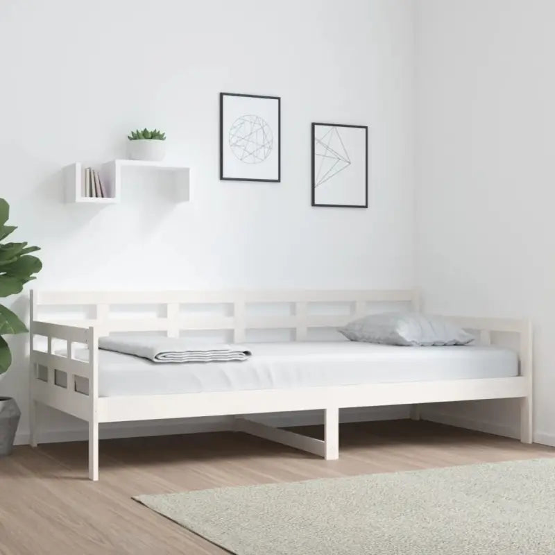 Houten slaapbank van massief grenenhout voor gasten blijven slapen - Wit / 90 x 200 cm - Bedden & bedframes