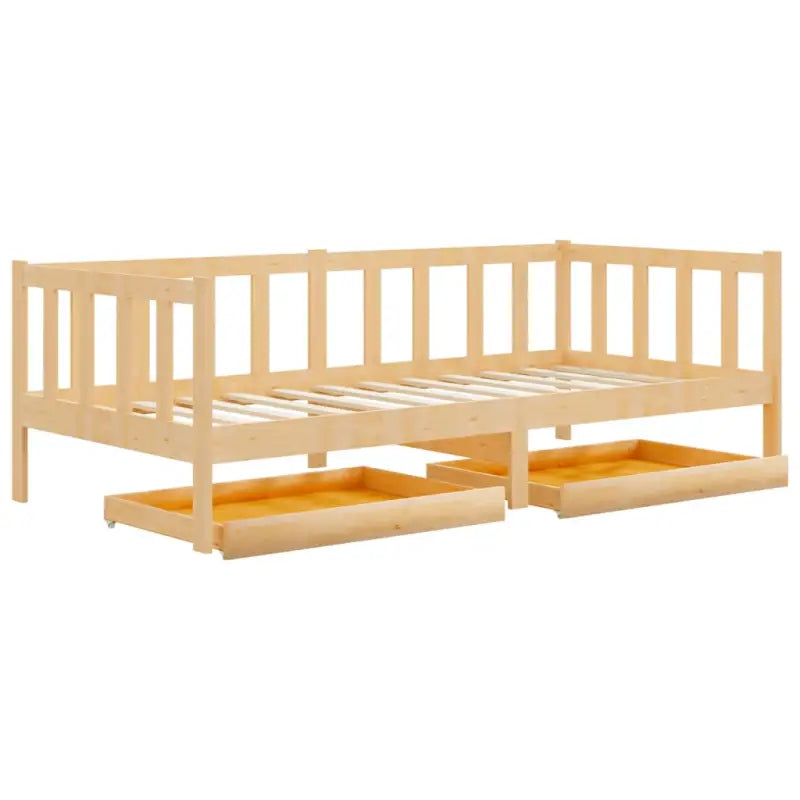 Houten slaapbank van massief grenenhout voor gasten en zithoek - Bruin - Bedden & bedframes
