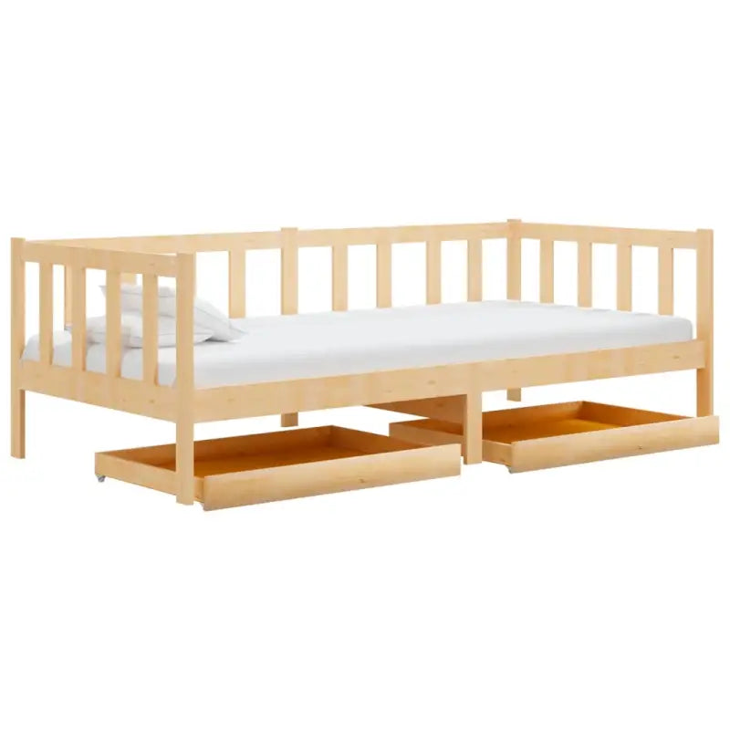 Houten slaapbank van massief grenenhout voor gasten en zithoek - Bruin - Bedden & bedframes