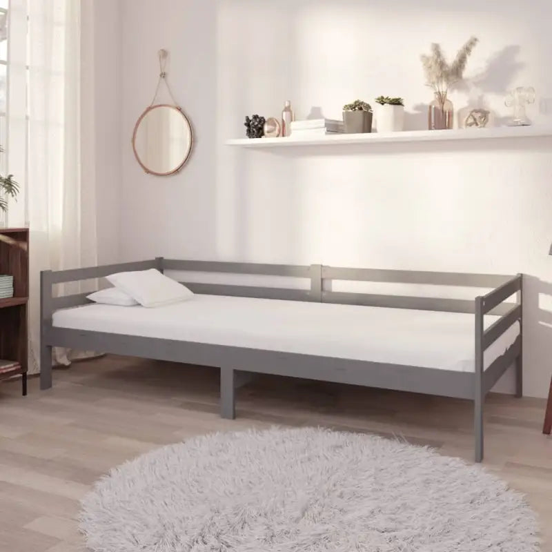 Houten slaapbank van massief grenenhout voor gasten en zitruimte - Grijs - Bedden & bedframes
