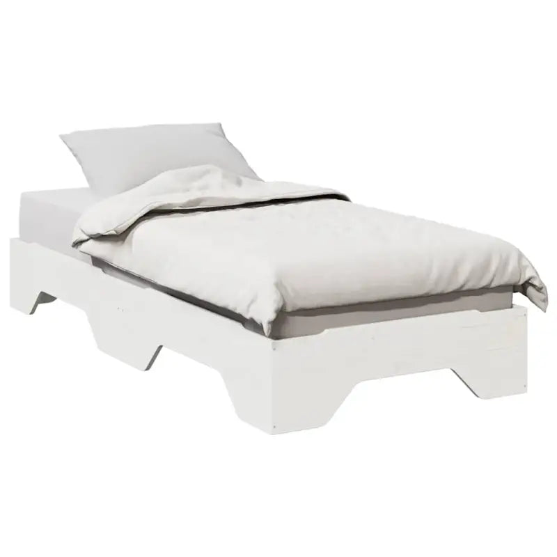 Houten stapelbaar bedframe van massief grenenhout voor twee bedden - Wit / 75 x 190 cm - Bedden & bedframes