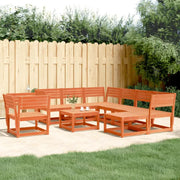 Houten tuin loungeset van massief grenenhout met wasbruin afwerkingen - Tuinsets