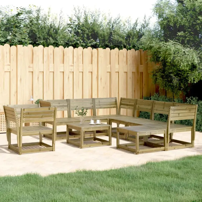 Houten tuin loungeset van massief grenenhout met wasbruin afwerkingen - Naturel geïmpregneerd / zonder kussens