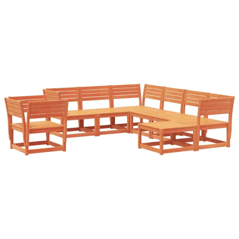 Houten tuin loungeset van massief grenenhout met wasbruin afwerkingen - Tuinsets
