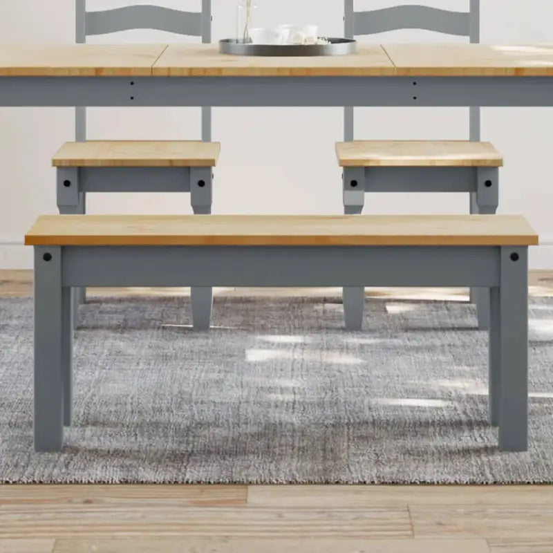 Houten tuinbank van massief grenenhout voor keuken en eetkamer - Grijs - Keuken- & eettafelbanken