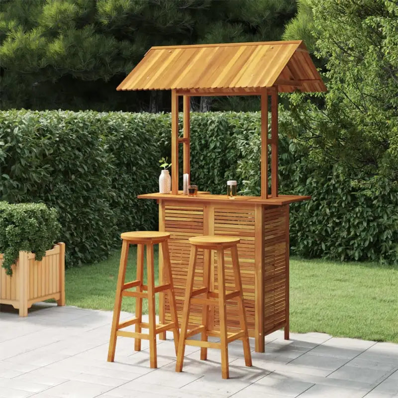 Houten tuinbarset van massief acaciahout voor stijlvolle buitenruimtes - Tuinsets