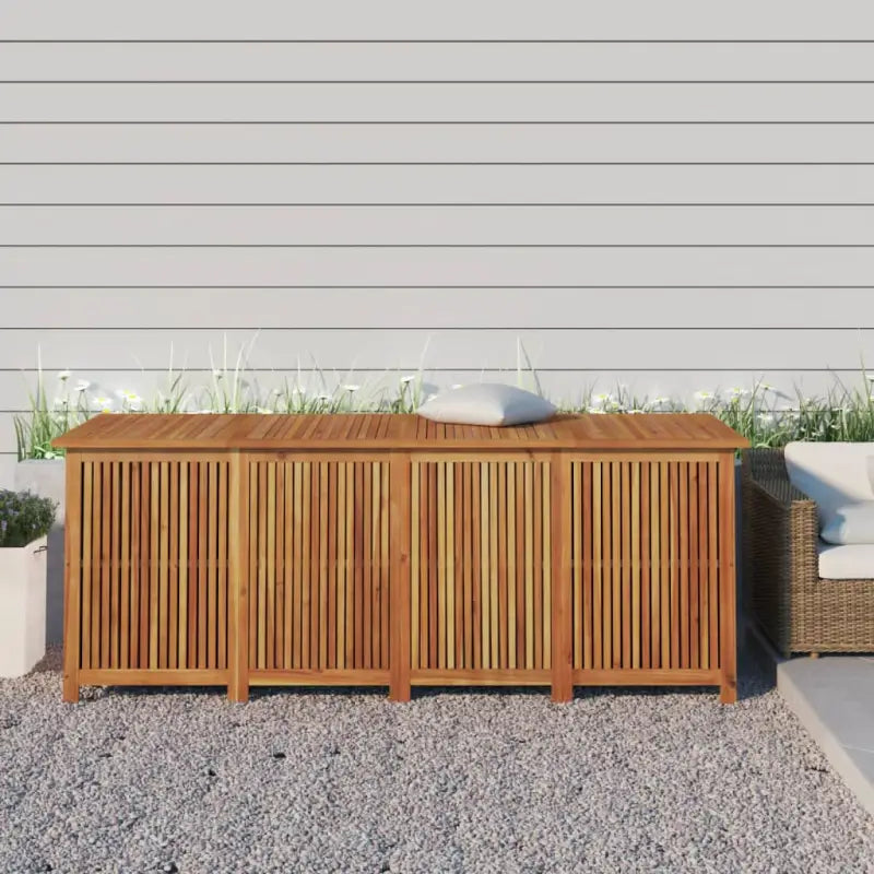 Houten tuinbox van massief acaciahout met waterbestendige zak voor andere spullen - 200 x 80 x 75 cm - Opbergboxen