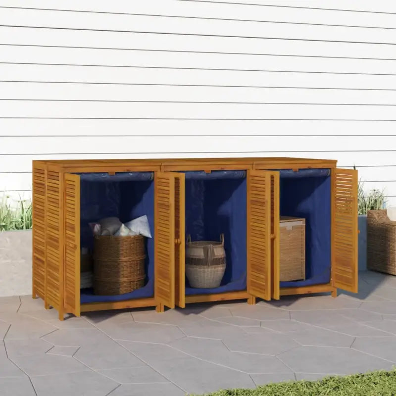 Houten tuinbox voor buiten van massief acaciahout - 210 x 87 x 104 cm - Opbergboxen voor buiten