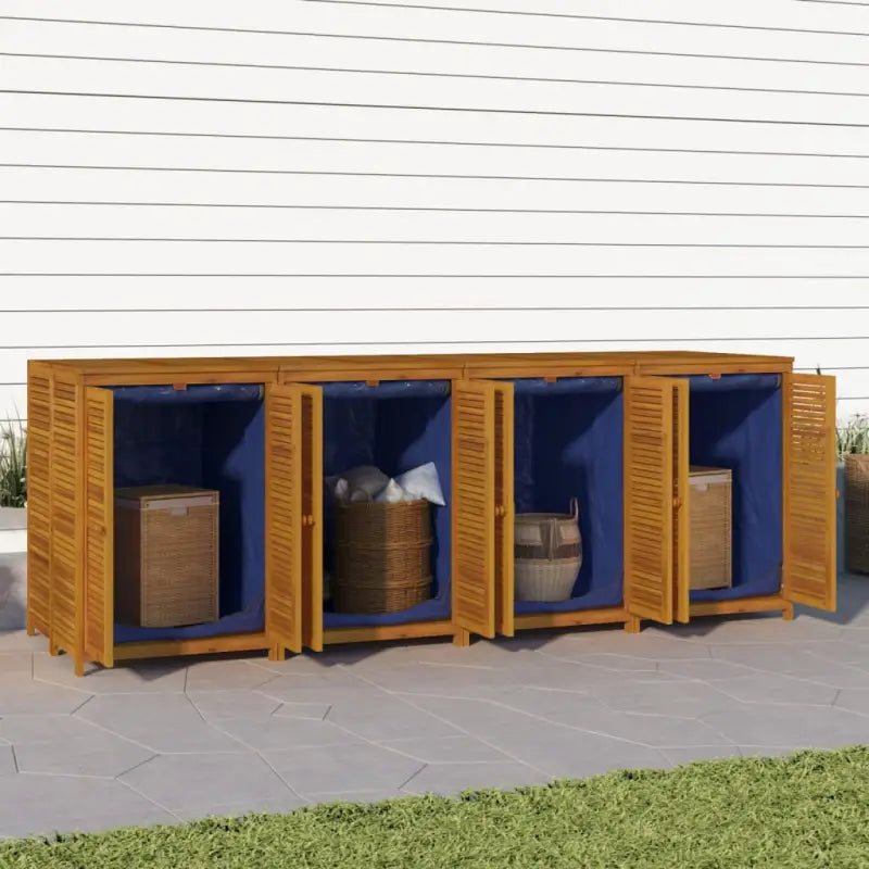 Houten tuinbox voor buiten van massief acaciahout - 280 x 87 x 104 cm - Opbergboxen voor buiten