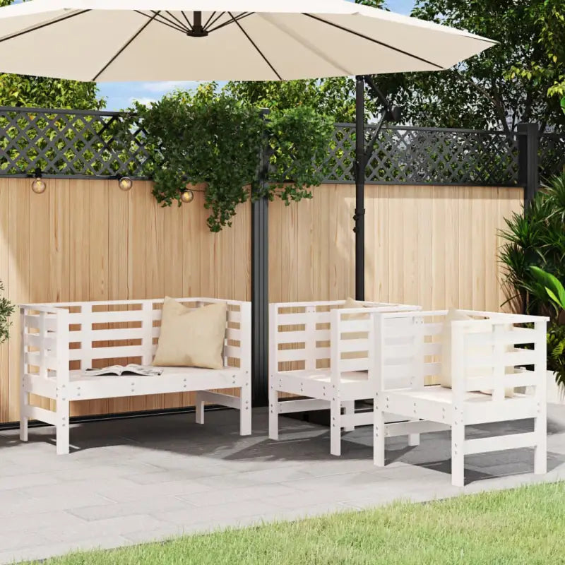 Houten tuinloungeset van massief grenenhout met elegante ontwerpen - Tuinsets