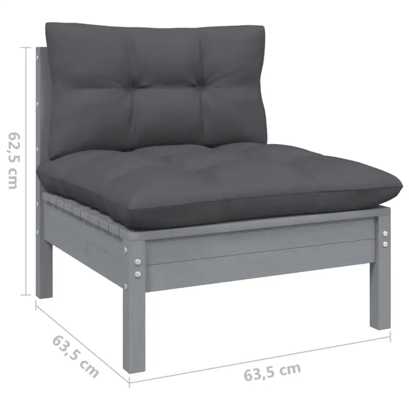 Houten tuinmeubelset met massief grenenhout en comfortabele kussens - Tuinsets