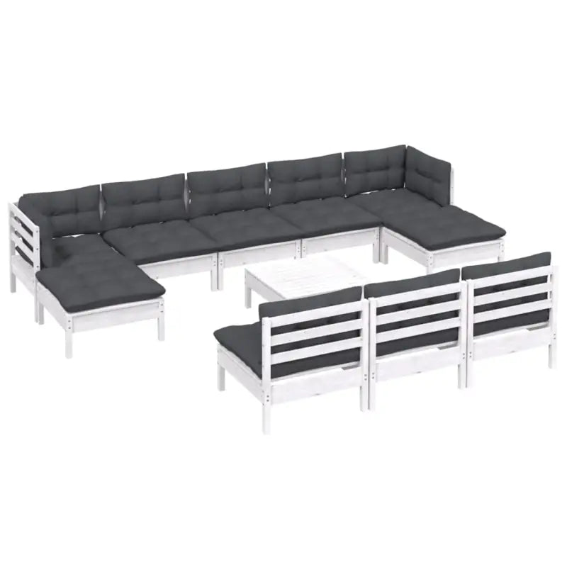 Houten tuinmeubelset met massief grenenhout en comfortabele kussens - Tuinsets
