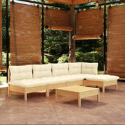 Houten tuinmeubelset met massief grenenhout en comfortabele kussens - Tuinsets