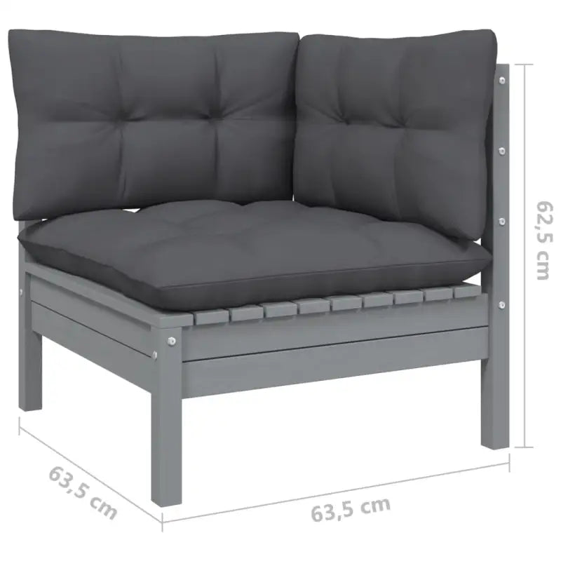 Houten tuinmeubelset met massief grenenhout en comfortabele kussens - Tuinsets