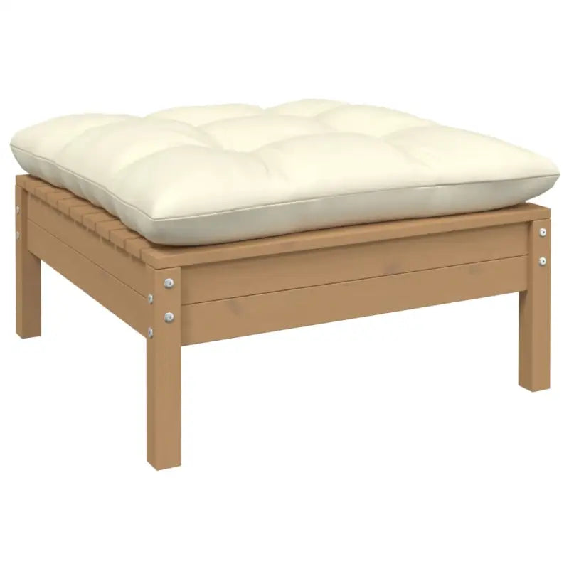 Houten tuinmeubelset met massief grenenhout en comfortabele rug en zijkussen - Tuinsets
