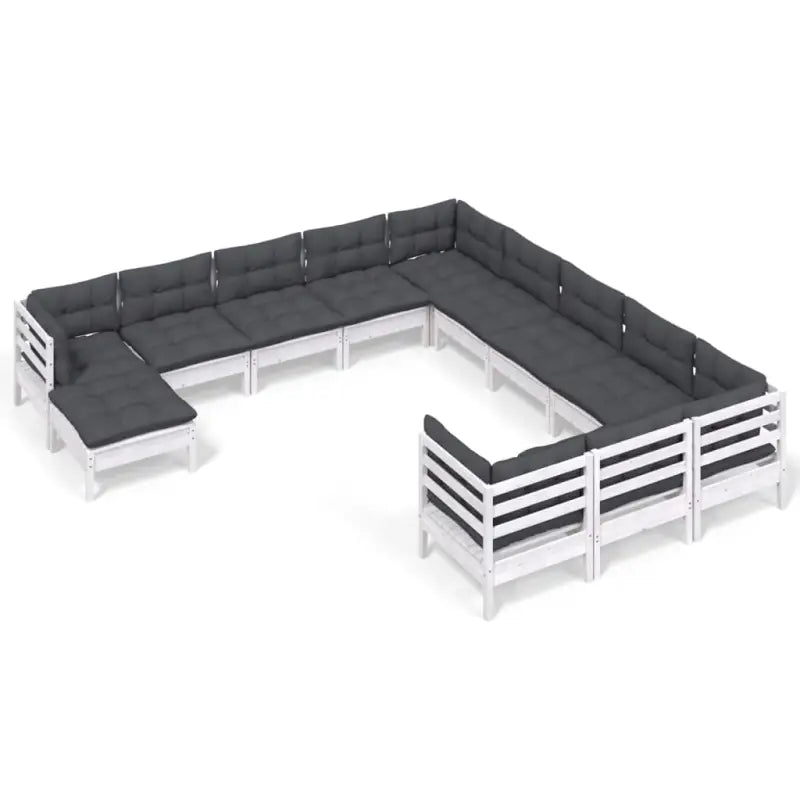 Houten tuinmeubelset met massief grenenhout en comfortabele rug en zijkussens - Tuinsets
