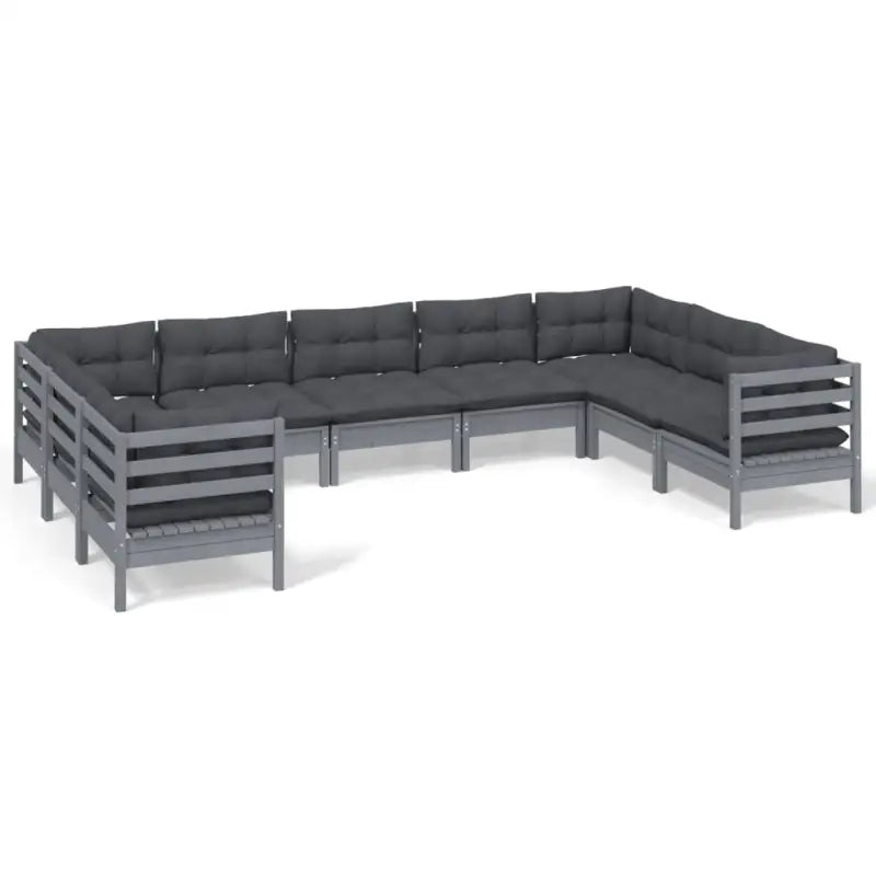 Houten tuinmeubelset met massief grenenhout en rug- en zijkussens - Tuinsets
