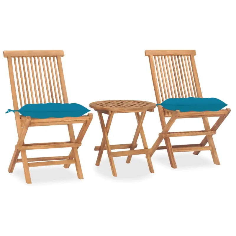 Houten tuinset met fijn geschuurd teakhout en afmetingen naar wens - lichtblauw - Tuinsets