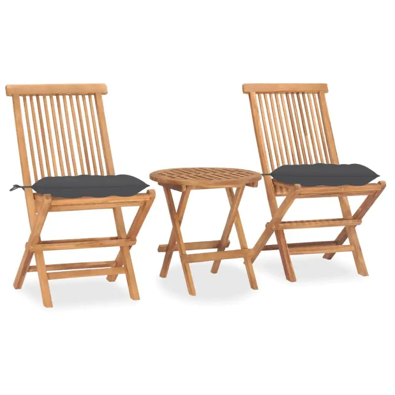 Houten tuinset met fijn geschuurd teakhout en afmetingen naar wens - Antraciet - Tuinsets