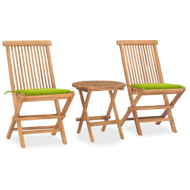 Houten tuinset met fijn geschuurd teakhout en afmetingen voor tafel en stoel - Heldergroen - Tuinsets
