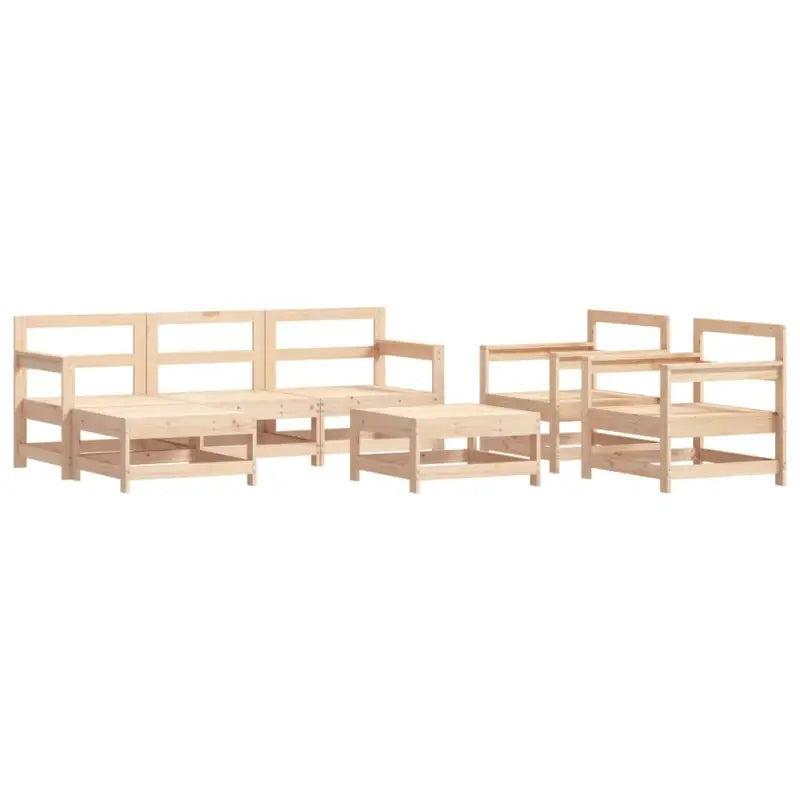 Houten tuinset met massief grenenhout en voetenbank salontafel - Tuinsets