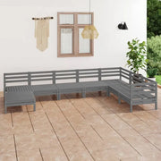 Houten tuinset met massief grenenhout en voetenbank tafel - Tuinsets