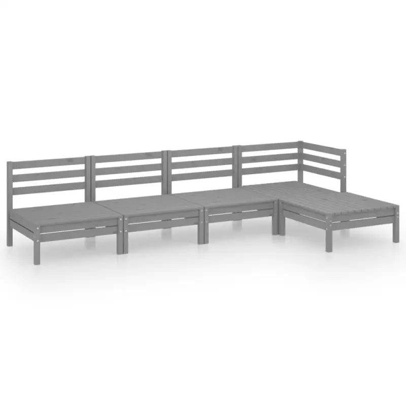 Houten tuinset met massief grenenhout en voetenbank tafel - Tuinsets