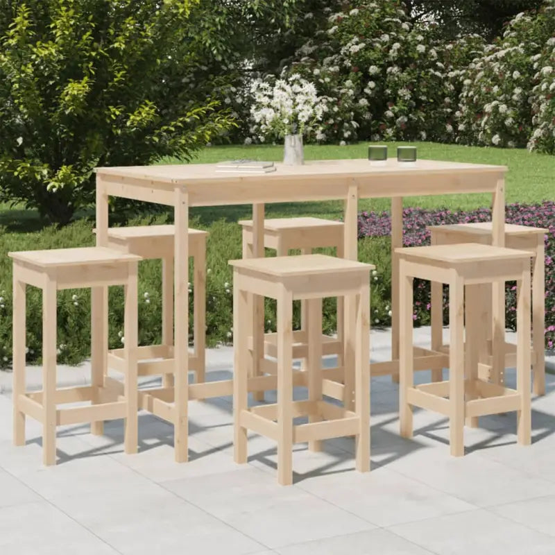 Houten tuinset met massief grenenhout voor gezellige buitenmomenten - Naturel - Tuinsets