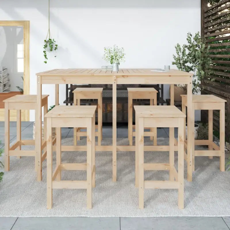 Houten tuinset met massief grenenhout voor gezellige buitenmomenten - Tuinsets