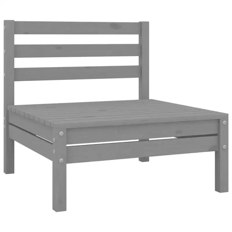 Houten tuinset met voetenbank en tafel van massief grenenhout - Grijs - Tuinsets