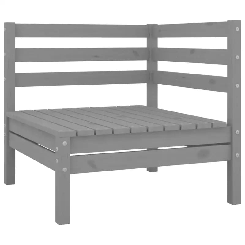 Houten tuinset met voetenbank en tafel van massief grenenhout - Grijs - Tuinsets
