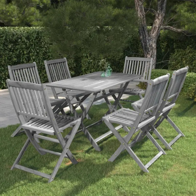 Houten tuinset van massief acaciahout met greywash afwerking - Tuinsets