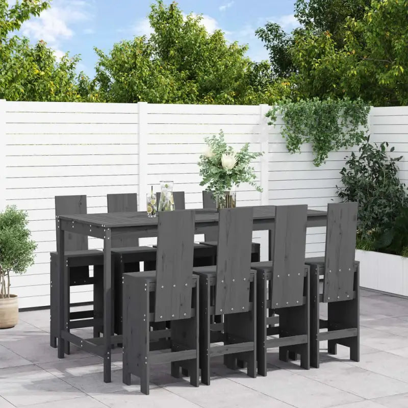 Houten tuinset van massief douglashout voor ontspanning in de tuin - Grijs grenenhout - Tuinsets