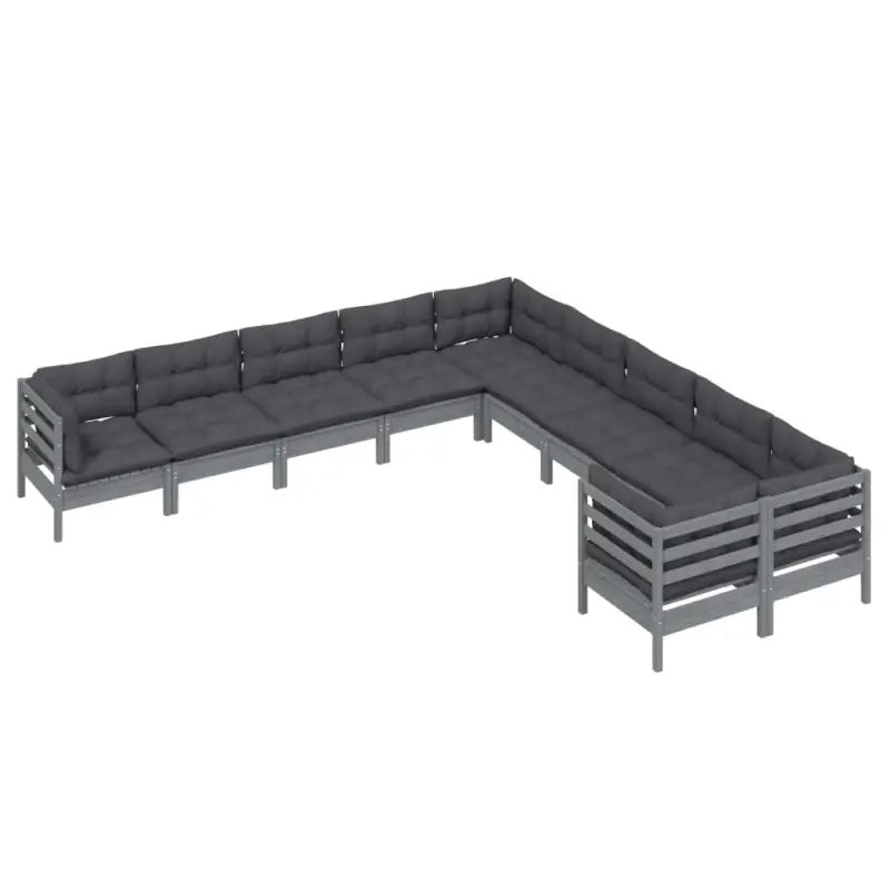Houten tuinset van massief grenenhout met comfortabele rug- en zijkussens - Tuinsets