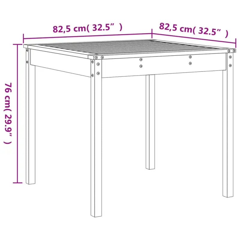 Houten tuinset van massief grenenhout met stevig blad voor tuin en terras - Tuinsets